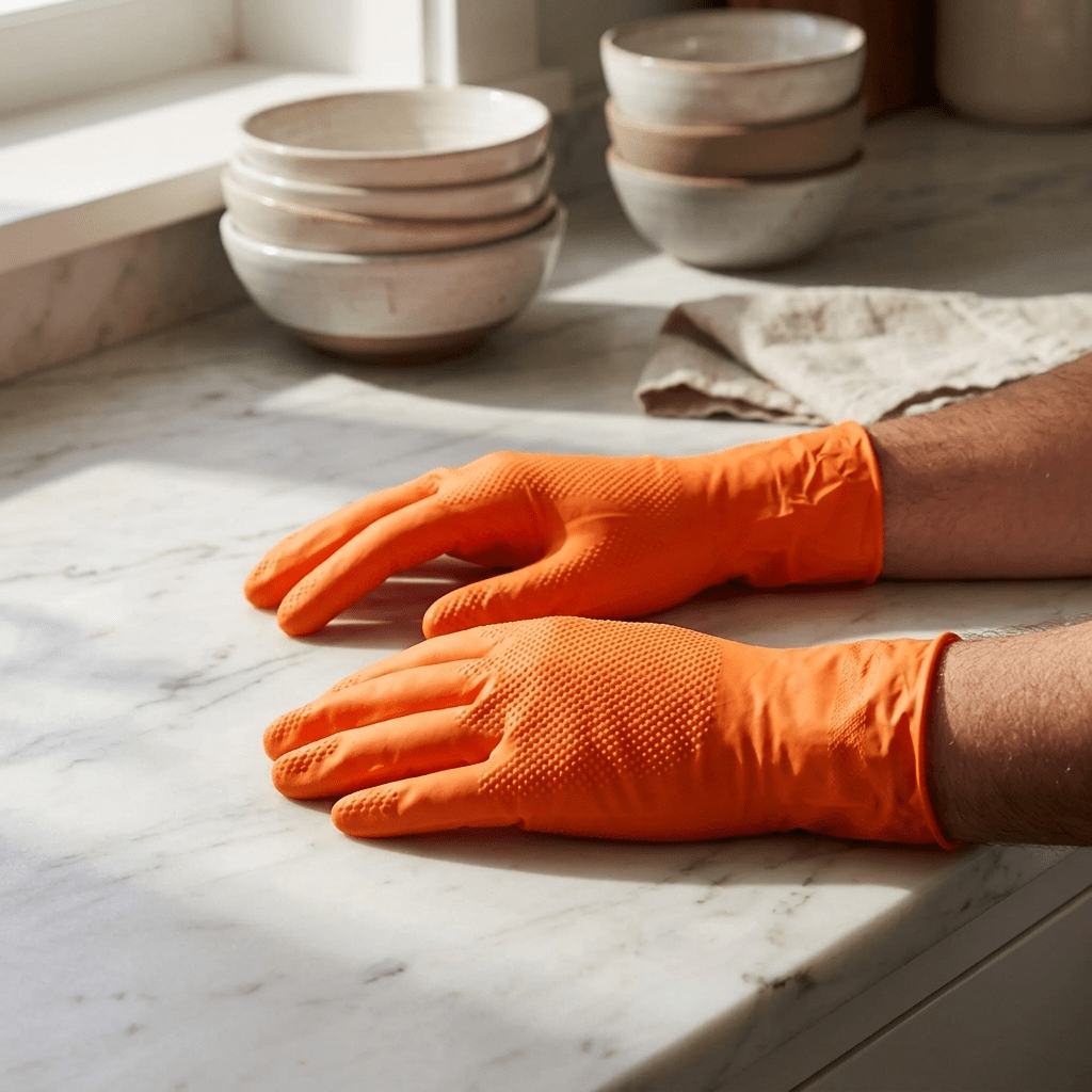 Guantes de nitrilo diamantado naranja sin polvo 50 uds | Tallas M, L y XL Guantes desechables ferreteria - Sweet Home