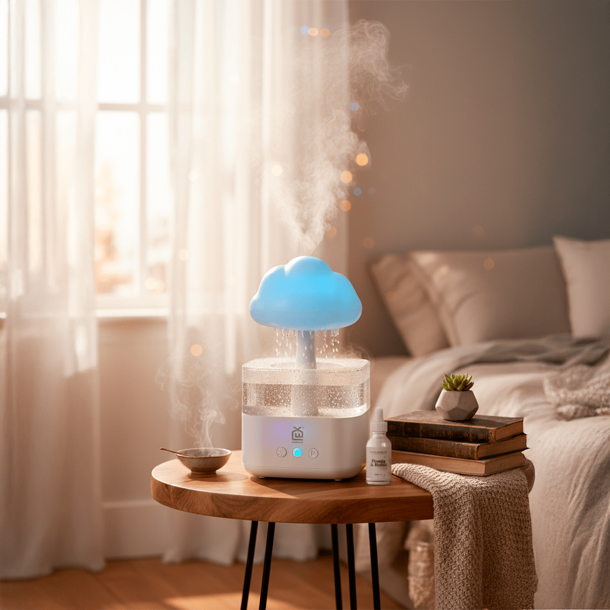 Humidificador Nube de Lluvia y Difusor de Aromas | Luz LED y Sonido Relax - Sweet Home