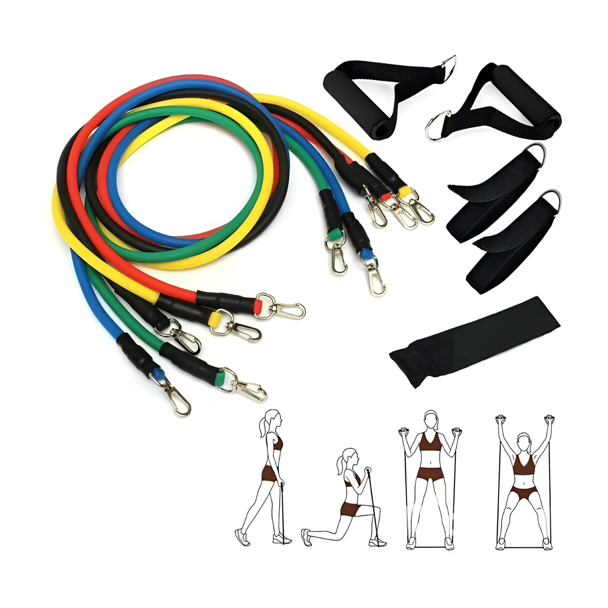 Kit 5 Bandas de Resistencia con Asas Fitness - Sweet Home