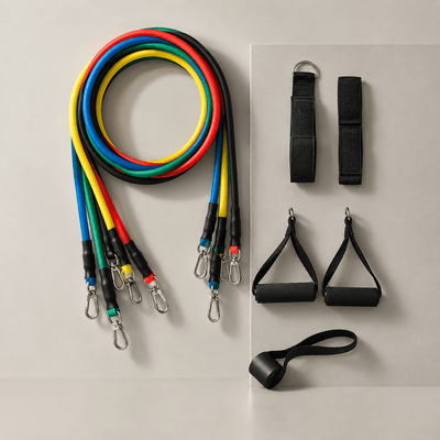 Kit 5 Bandas Elásticas Musculación Resistencia con Asas y Anclaje para Puerta Bandas elásticas y cintas para ejercicios banda de resistencia - Sweet Home