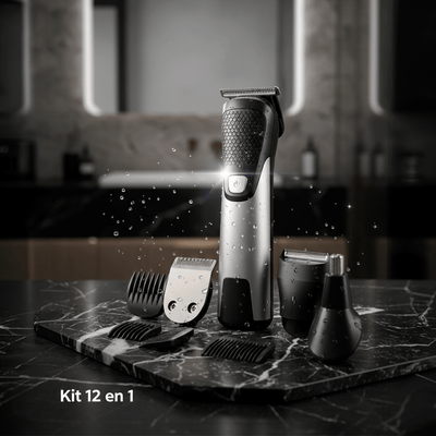Kit Cortadora de Barba y Cabello 12 en 1 - Máquina Profesional con 4 Peines Guía - Sweet Home