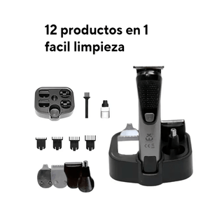 Kit Cortadora de Barba y Cabello 12 en 1 - Máquina Profesional con 4 Peines Guía - Sweet Home