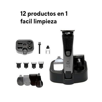 Kit Cortadora de Barba y Cabello 12 en 1 - Máquina Profesional con 4 Peines Guía - Sweet Home