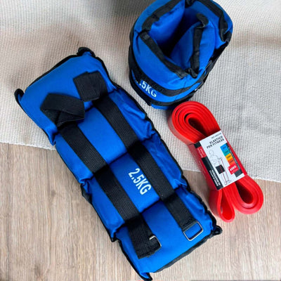 Kit de Entrenamiento Avanzado: Pesas Tobilleras 1.5kg + Set de Bandas Elásticas - Sweet Home