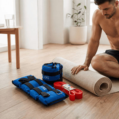 Kit de Entrenamiento Avanzado: Pesas Tobilleras 2.5kg + Set de Bandas Elásticas Bandas elásticas y cintas para ejercicios Crossfit - Sweet Home