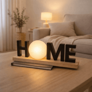 Letrero Luminoso "HOME" Decorativo de Sobremesa Negro - Sweet Home