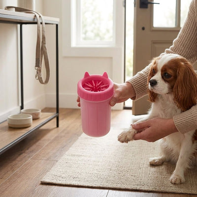 Limpia Patas para Perros | Lavador Portátil con Cepillos de Silicona Limpiador patas Accesorio para gatos - Sweet Home