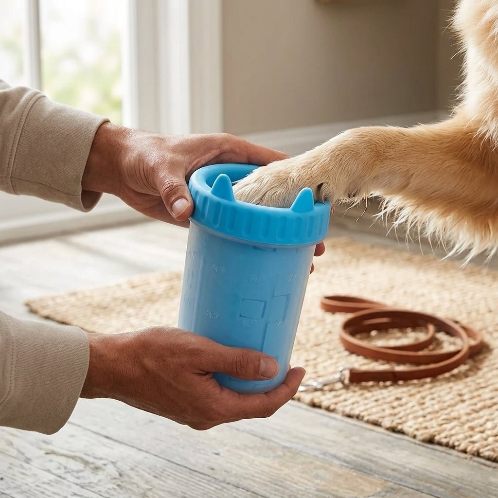 Limpia Patas para Perros | Lavador Portátil con Cepillos de Silicona Limpiador patas Accesorio para gatos - Sweet Home