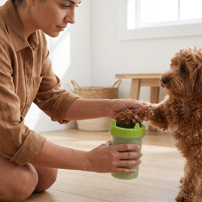 Limpia Patas para Perros | Lavador Portátil con Cepillos de Silicona Limpiador patas Accesorio para gatos - Sweet Home