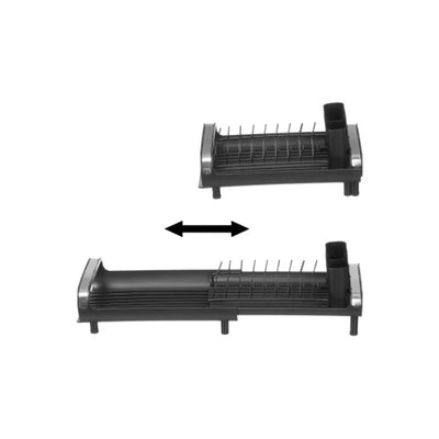 Mini escurridor de vajilla extensible con portacubiertos - negro / blanco Escurreplatos cocina - Sweet Home