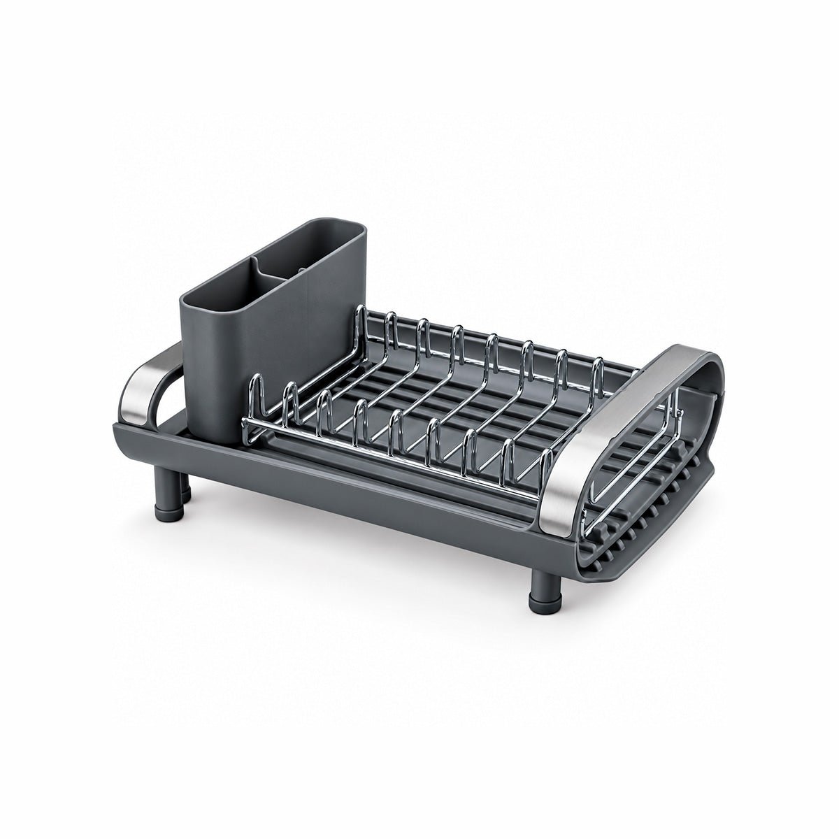 Mini escurridor de vajilla extensible con portacubiertos - negro / blanco Escurreplatos cocina - Sweet Home