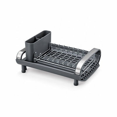 Mini escurridor de vajilla extensible con portacubiertos - negro / blanco Escurreplatos cocina - Sweet Home