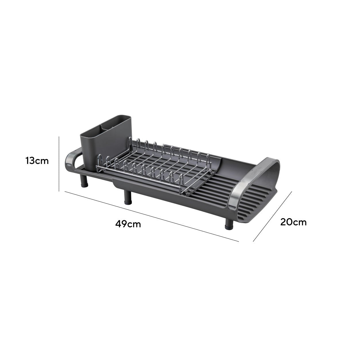 Mini escurridor de vajilla extensible con portacubiertos - negro / blanco Escurreplatos cocina - Sweet Home