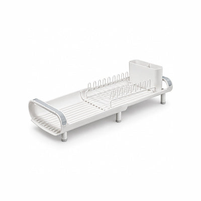 Mini escurridor de vajilla extensible con portacubiertos - negro / blanco Escurreplatos cocina - Sweet Home
