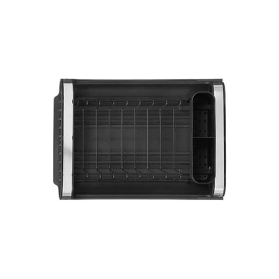Mini escurridor de vajilla extensible con portacubiertos - negro / blanco Escurreplatos cocina - Sweet Home
