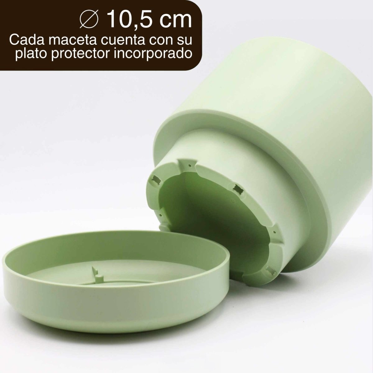 Mini Maceta Con Plato 12 Cm Pack 3 Unidades Colores Pasteles - Sweet Home