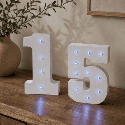 Numero de madera con luces LED | Decoración infantil y eventos números y letras para casas decoracion de cuarto - Sweet Home