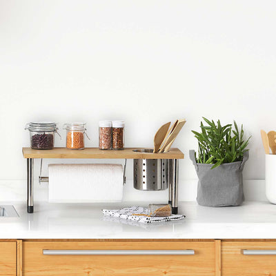 Organizador de Cocina de Bambú y Acero - Sweet Home