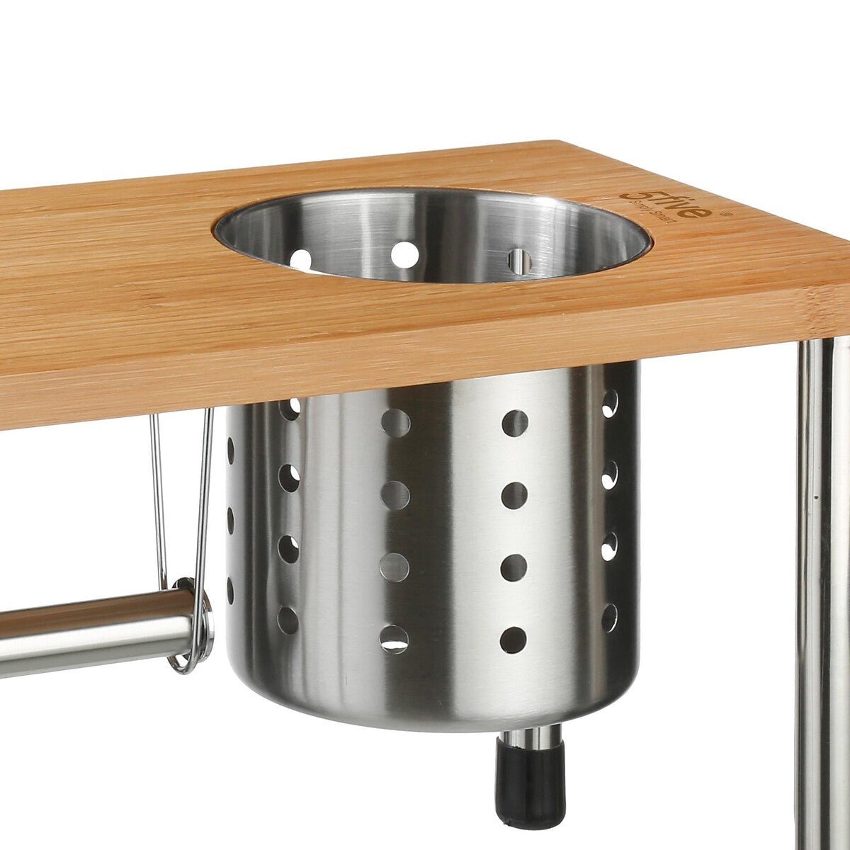 Organizador de Cocina de Bambú y Acero - Sweet Home