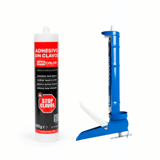 Pack Adhesivo de Montaje Sin Clavos (2x400g) + Pistola | Pegamento Extra Fuerte para Madera, Metal y Pared - Sweet Home