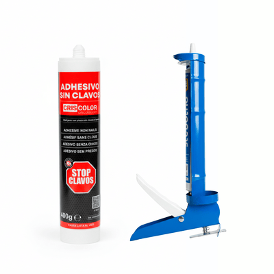 Pack Adhesivo de Montaje Sin Clavos (2x400g) + Pistola | Pegamento Extra Fuerte para Madera, Metal y Pared - Sweet Home