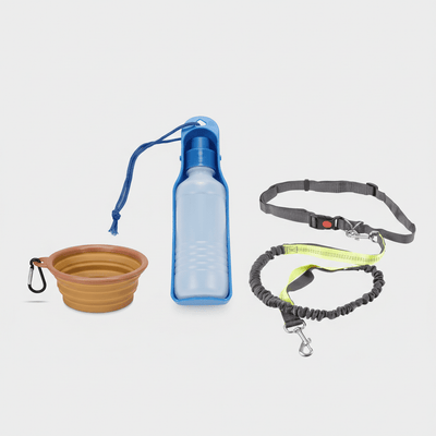 Pack Paseo y Viaje Perros: Correa Manos Libres + Bebedero - Sweet Home
