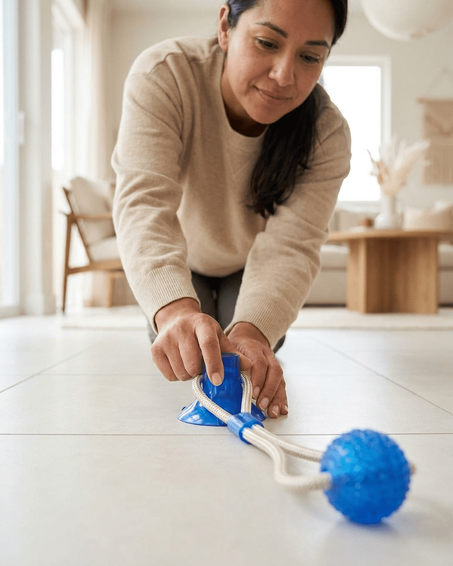 Pelota Cuerda con Ventosa para Perro Juguetes para perros accesorios para perros - Sweet Home