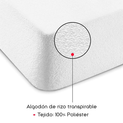 Protector Colchón Rizo 135 cm Impermeable y Transpirable | Ajustable - Sweet Home