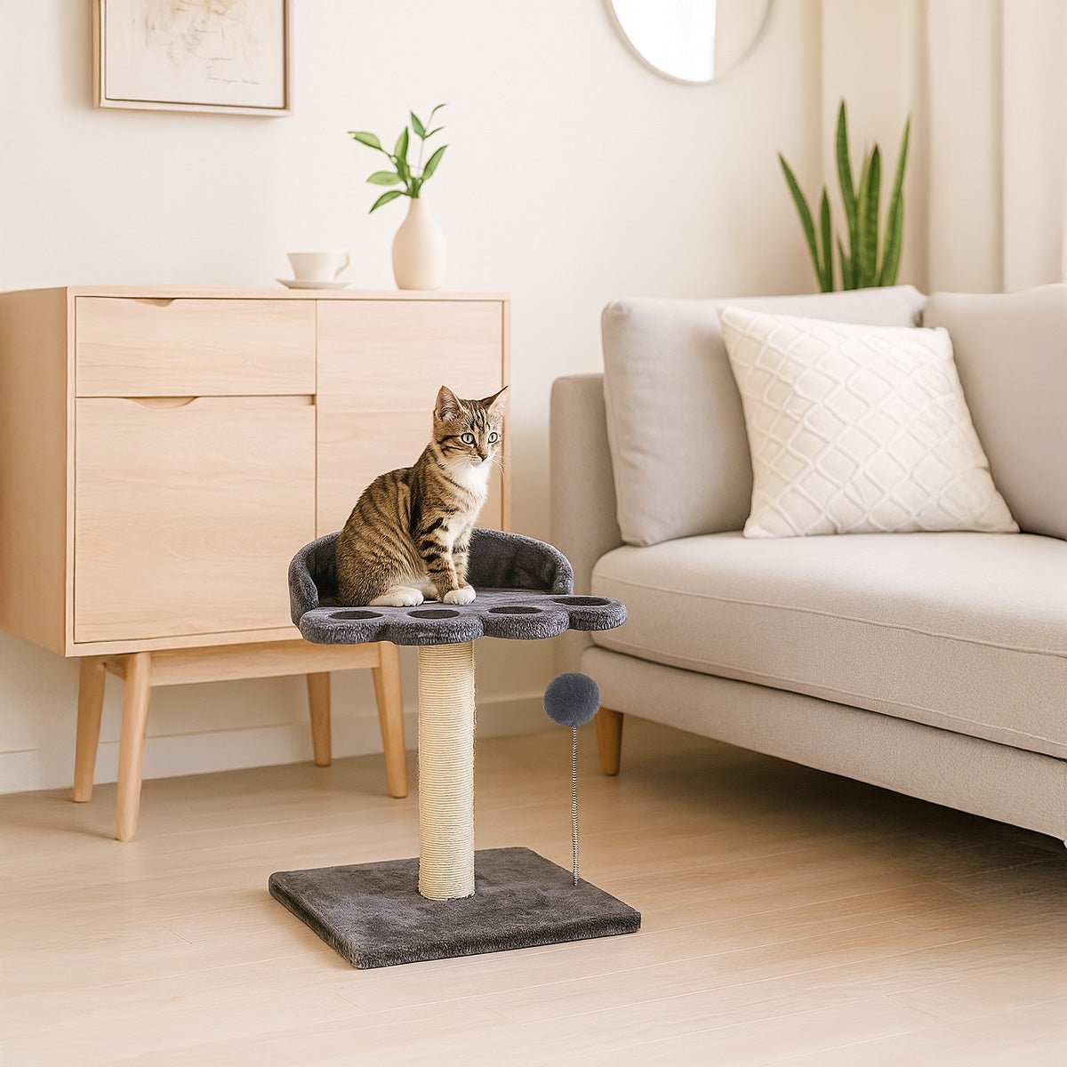 Rascador para Gatos con Juguete | Árbol Interactivo para Gatos - Sweet Home
