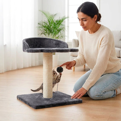 Rascador para Gatos con Juguete | Árbol Interactivo para Jugar y Rascar