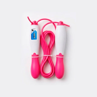 Comba de saltar verde con contador digital integrado y cable de 280cm ajustable para fitness.