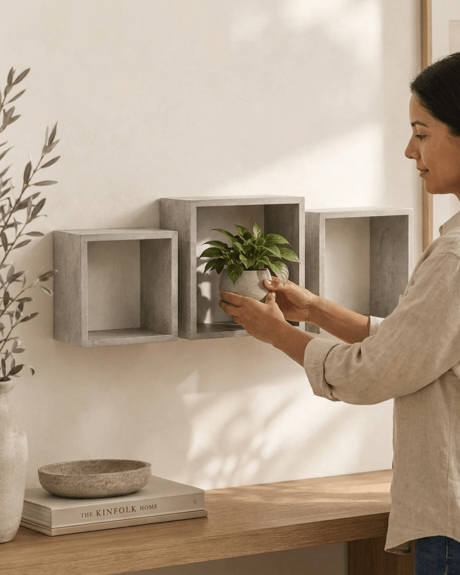 Set de 3 estantes flotantes en roble y blanco Floating Wall Shelves & Ledges Estanteria - Sweet Home