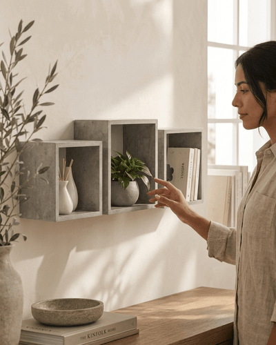 Set de 3 estantes flotantes en roble y blanco Floating Wall Shelves & Ledges Estanteria - Sweet Home