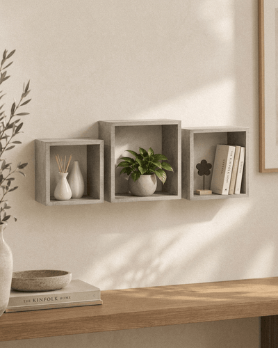 Set de 3 estantes flotantes en roble y blanco Floating Wall Shelves & Ledges Estanteria - Sweet Home
