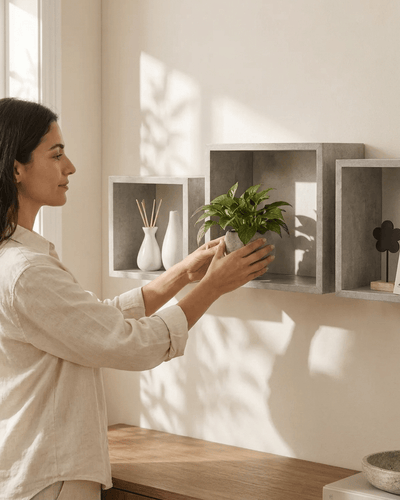 Set de 3 estantes flotantes en roble y blanco Floating Wall Shelves & Ledges Estanteria - Sweet Home