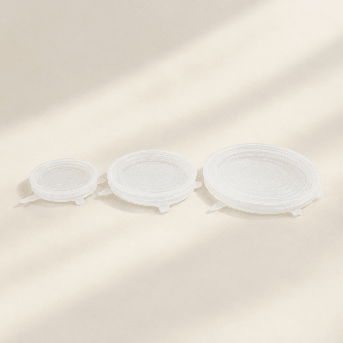 Set de 3 Tapas Elásticas de Silicona Reutilizables y Ajustables (10, 18 y 23 cm) Tapas para tuppers accesorios de cocina - Sweet Home