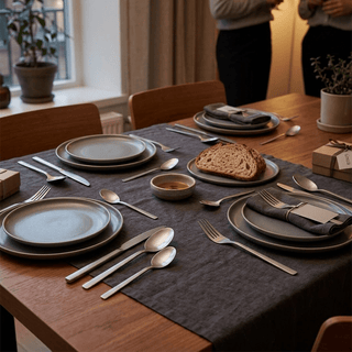 Set de Cubiertos Kinvara 16 Piezas - Acero Inoxidable Plata Mate - Sweet Home