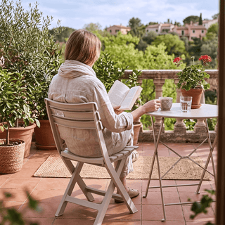 Silla de Resina Plegable Blanca para Jardín y Terraza | Progarden Tevere - Sweet Home