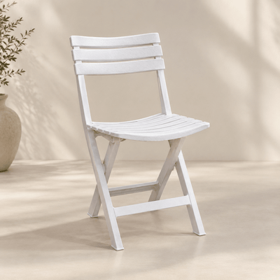 Silla de Resina Plegable Blanca para Jardín y Terraza | Progarden Tevere Sillas plegables Camping - Sweet Home