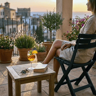 Silla de Resina Plegable Negra para Jardín y Terraza | Progarden Tevere - Sweet Home