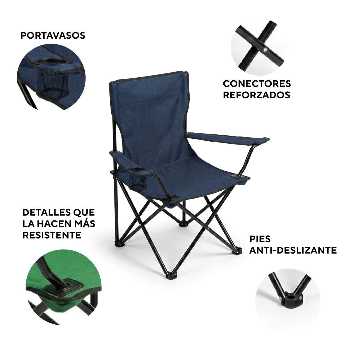 Silla Plegable de Camping con Portavasos Sillas plegables Sillas - Sweet Home
