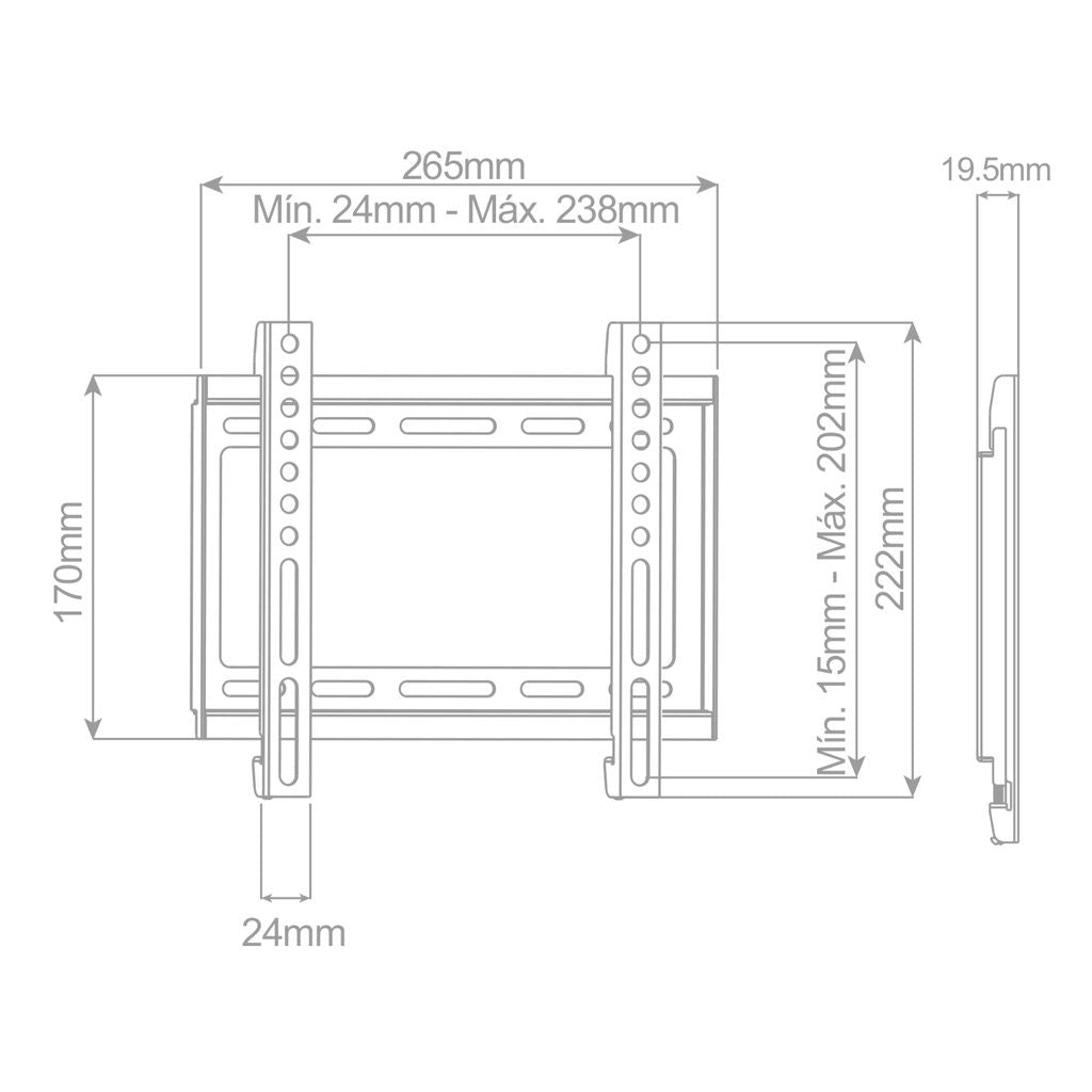 Soporte Tv Pared Fijo 23" - 42" - Sweet Home