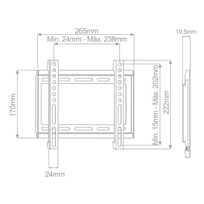 Soporte Tv Pared Fijo 23" - 42" - Sweet Home
