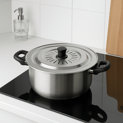 Tapa Freír Inoxidable Ø24cm | Antisalpicaduras Cocina - Sweet Home