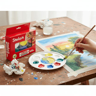 Témpera Gouache Stela | Set 6 Colores x 45ml | Uso Escolar y Artístico - Sweet Home