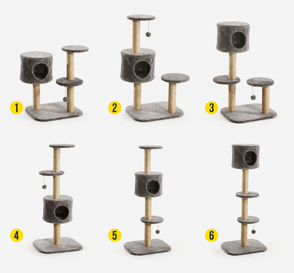Torre Rascador Modular para Gatos 6 en 1 Árboles y torres para gatos Gatos - Sweet Home