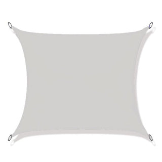 Toldo vela rectangular color beige dando sombra en terraza exterior - Sweet Home