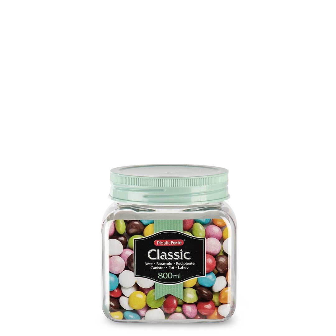 Bote Classic Cuadrado 800ml Pet - Sweet Home