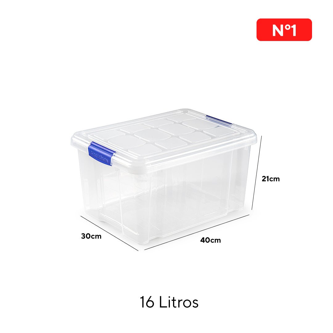 Caja de Almacenaje 16 litros Nº 1 - Serie Blue Plastic Forte