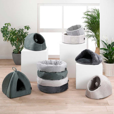 Caseta Para Gato + Juguete Gris Claro - Sweet Home